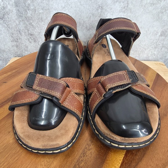 Dr Scholls‎ Sandals Mens 13 M Gus Brown Leather Straps Comfort